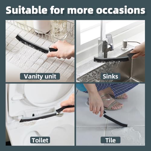 TQRR 2 Pcs Toilet Scrubber Brush, Bathroom Cleaning Brush with Hanging Hole - color: Black