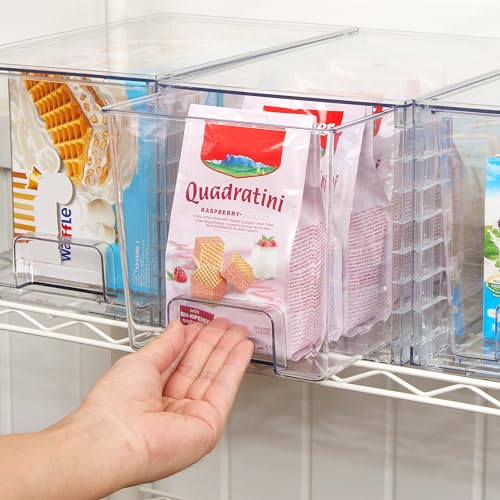 Vtopmart 4 Pack Stackable Clear Pantry Storage Drawers, Large - size: 4Pack 7"H