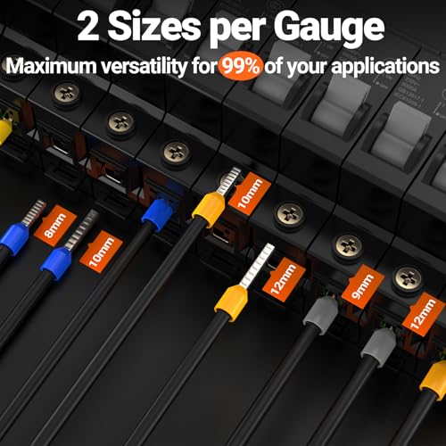 Preciva Ferrule Crimping Tool Kit with Wire Stripper, Quadrilateral Ferrule Crimper for AWG 28-5（0.08-16mm²） Self-Adjustable Ratchet Ferrule Terminals Crimping Tool with 1660Pcs Ferrules Connectors - size: Quadrilateral Ferrule Crimping Tool Kit