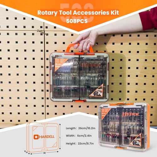 HARDELL 508PCS Rotary Tool Accessories Kit for Sanding Cutting Polishing - color: Orange