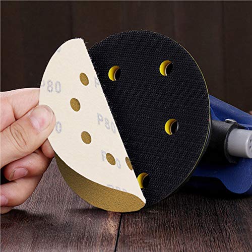 5-Inch 8-Hole Hook and Loop Sanding Discs, Orbital Sander Sandpaper Discs, 100 Pieces Round Sandpaper Set Include 60 80 120 150 and 220 Grits - size: 5 Mixed Grit