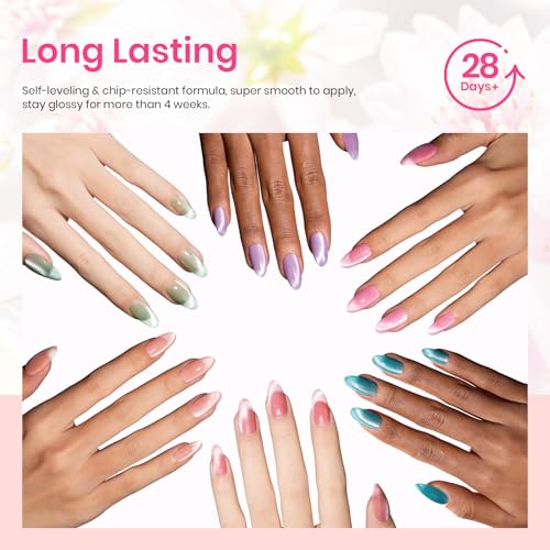 Beetles Cat Eye Gel Nail Polish Set, 6 Colors Fairy Garden Gel Polish Kit - color: A - Glass Cat Eye | Fairy Garden