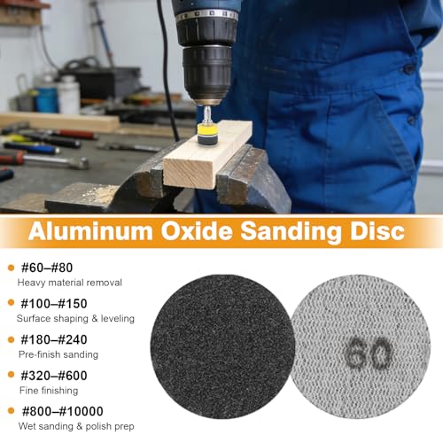313 PCS 1 Inch Sanding Discs and Drums, 60-10000 Grit Sandpaper Hook and Loop Discs, 80 Grit Sanding Drums for Rotary Tool, Corded Drill, Cordless Drill