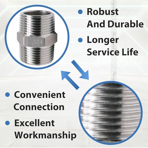 1 Nipple, 1 NPT Nipple, 304 Stainless Steel pipe fittings M/M - size: NPT1