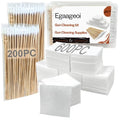 Egaageoi Gun Cleaning Patches and Pointed Swabs with Storage Box - Lint-Free Gun Cleaning Supplies for Shooting Practice, Range Match, Hunting Prep - Compatible with .22 to .45 Cal, 9mm, .30 Caliber - style: 600 Patches + 200 Swabs
