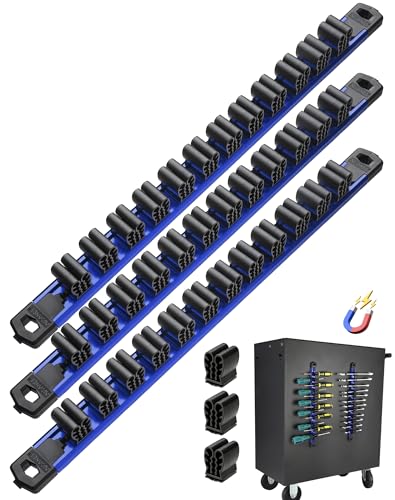 ALOANES Magnetic Screwdriver Organizer 36-Slot Blue 3PC for Toolbox - color: Blue