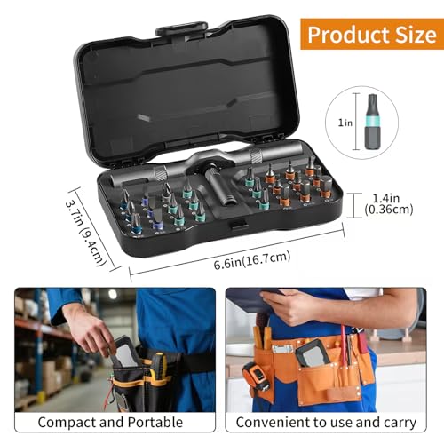 2026 New Tools 24 in 1 Magnetic Ratchet Screwdriver Set, Multi Bit DIY Magnetic Screwdriver Set with Detachable Ratchet Handle, Portable Precision Repair Tool Kit for Furniture, Electronics, Bicycle - size: 24 in 1