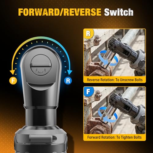 3/8" Cordless Ratchet Wrench Fit DEWALT 20V Battery, 88Ft-lbs(120N.m)500RPM - color: Gray