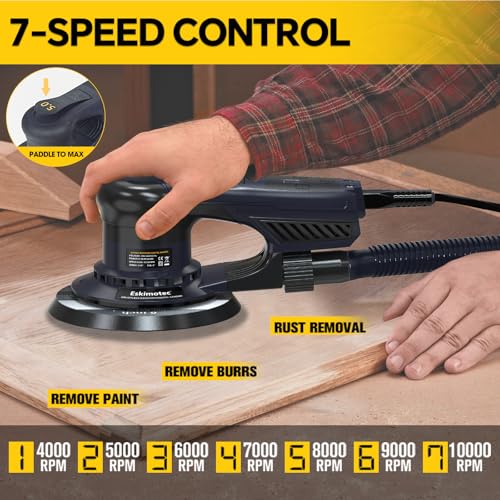 Electric 360W Random Orbital Sander with Dual 5" & 6" Pads Brushless Motor