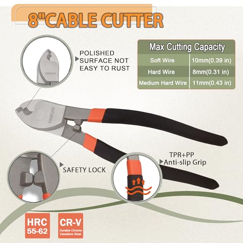 4-Piece Bolt Cutter Set, 14" & 8" Heavy Duty Bolt Cutters with Cr-V