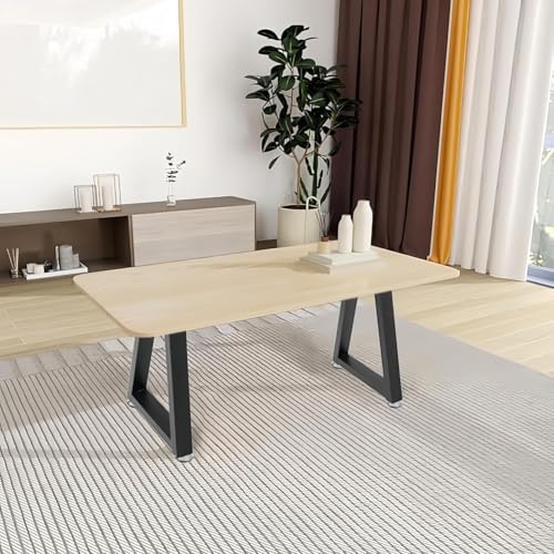 22 Inch Metal Desk Table Legs, Trapezoid Metal Coffee Table Legs,Heavy Duty Industrial Dinning Desk Leg with Adjustment Feet Pads (Bear Up to 800lb) - size: 22 '' Trapezoid