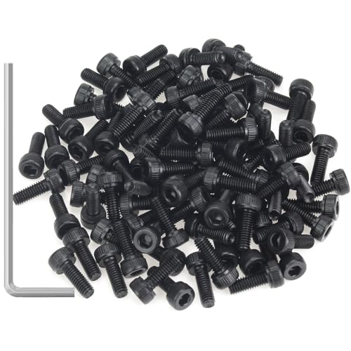 105 Pieces M3 x 8mm Socket Head Cap Screws, Thread Pitch 0.5mm, Sutemribor M3 Black Screws, 12.9 Grade Alloy Steel, Black Oxide Finish, Fully Threaded - size: M3 x 8mm, style: Socket Head