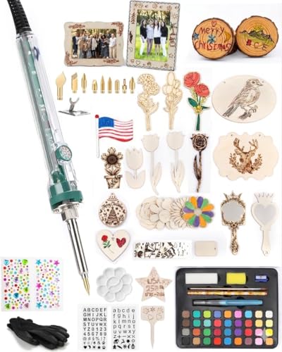 BIAJIYA 100Pc Wood Burning Kit for Adults, Beginners Woodburning Kit - color: Clear-100Pc