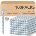 Tandefio 100 Pack 1/4 x 3 Concrete Anchors and Screw Kits Galvanized - size: 1/4" X 3"