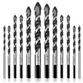 12 Pcs Masonry Drill Bits Set (1/8"-1/2"), Concrete Drill Bit