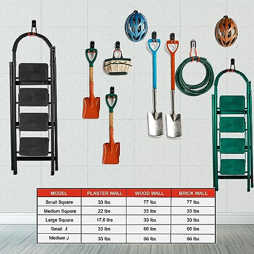 Wallmaster Garage Hooks Organizer Kit, 12 Pack Adjustable Shelving Hooks - size: 12 pcs-Orange