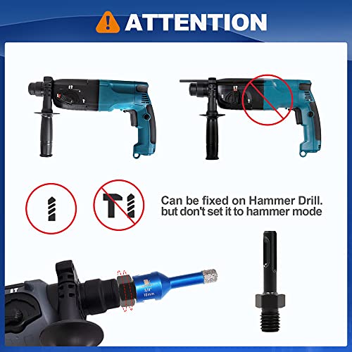 Diamond Core Drill Bit Set - 6/6/8/20/25/35/50/75/100mm Tile Hole Saw Kit for Porcelain Tile Ceramic Marble Granite 4/5”&2“Finger Chamfer Bit