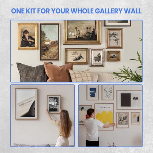 20 Pack Claw Drywall Picture Hangers - Heavy Duty No Drill Wall Hanging Hooks Supports 20LB, Hardened Steel Picture Hanging Kit for Drywall, Strong Wall Mount Hangers for Heavy Frames, Mirror, Art