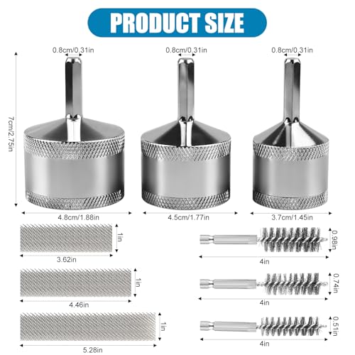 1/2" & 3/4" & 1" Copper Pipe Cleaner for Drill-Quick Rust Removal - color: 3pcs-stainless Steel