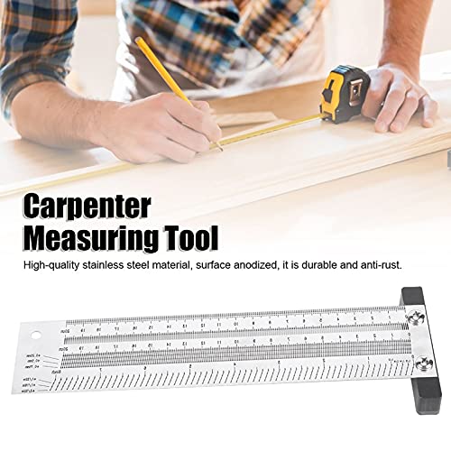 YWBL-WH T-Type Marking Ruler, 8 Inch Stainless Steel - size: 8 inches