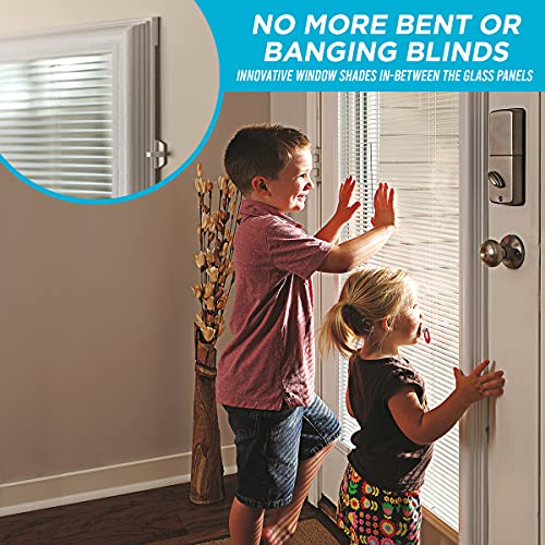ODL Add On Blinds for Raised Frame Doors - Outer Frame Measurement 24" x 38" - Home Improvement - Easy to Install, Use and Maintain - Innovative Window Shades Behind The Tempered Safety Glass Panels - size: 24"W x 38"H