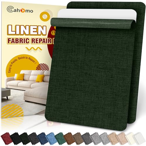 Linen Repair Tape 2Pcs 8x12 inch, Self Adhesive Fabric Patches, Couch Repair Patch Kit, Fabric Repair Tape for Furniture, Sofas, Carpet, DIY, Headboards, Chairs, Pillows, Linen Goods - Army Green - color: Army Green, size: 8x12inch