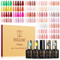 ROSALIND 30pcs Jelly Gel Polish Set, 26 Colors Translucent Nude Pink Gel | Sheer Gel Nail Polish Set with Matte Glossy Glitter Effects, Nails with Base Gel Top Coat, Salon DIY Home - color: Colorful Jelly