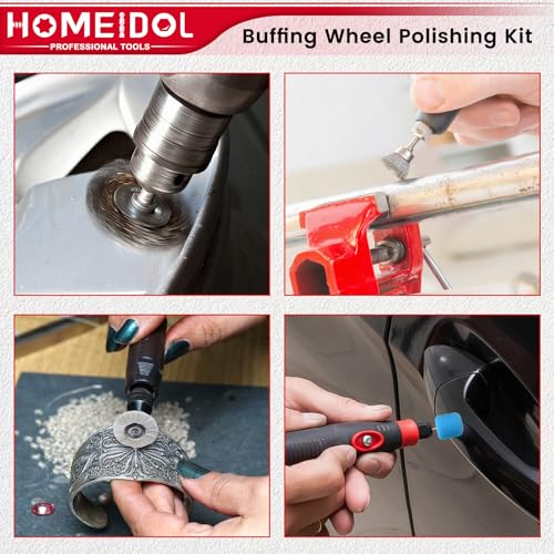 103PCS Polishing Kit for Dremel Buffing Wheels 1/8" Shank Polishing Bits - style: 103PCS Buffing Wheels