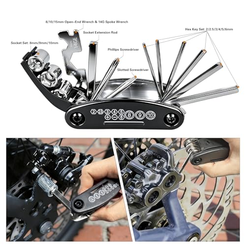 16-in-1 Bike Multi Tool Kit - Portable Bicycle Repair Tool with Hex Keys