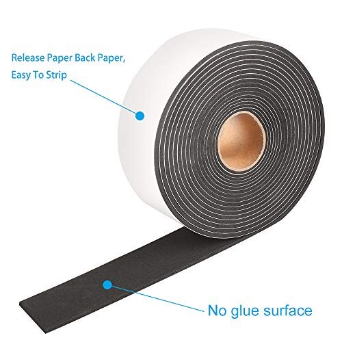 High Density Foam Tape,2 Inch Wide x 1/8 Inch Thick Door Insulation Tape,Adhesive Weather Stripping for Doors Window,Foam Seal Proofing Tape,16 Feet Long - size: 2"W x 1/8"T x 16FT