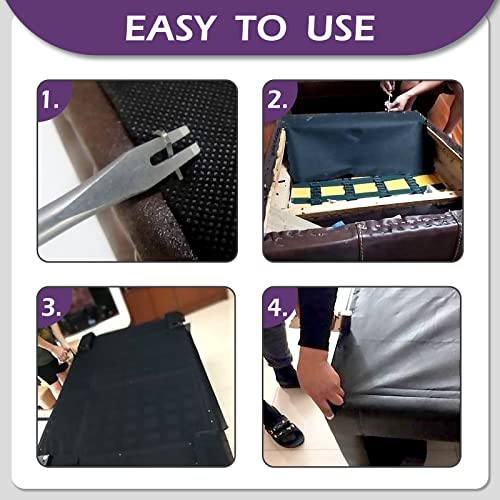 Swpeet 5Pcs 60 Inch x 3 Yard Upholstery Black Fabric Dust Cover Fabric Replacement and Tack Lifter U Tip Nail Puller with Staple Remover Kit, Bottom Cloth Non Woven Dust Cover