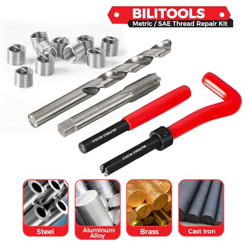 BILITOOLS M11x1.5 Helicoil Thread Repair Kit Metric, HSS Drill Heli Coil Repair Kit - size: M11 x 1.5, style: Metric
