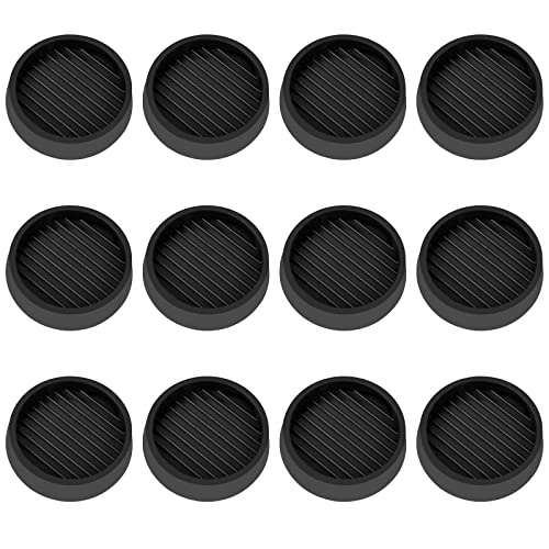 2X2 Round Rubber Caster Cups, Non Slip Furniture Pads - 12 Pack - color: Black, size: 2” 12pcs