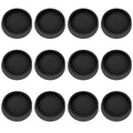 2X2 Round Rubber Caster Cups, Non Slip Furniture Pads - 12 Pack - color: Black, size: 2” 12pcs