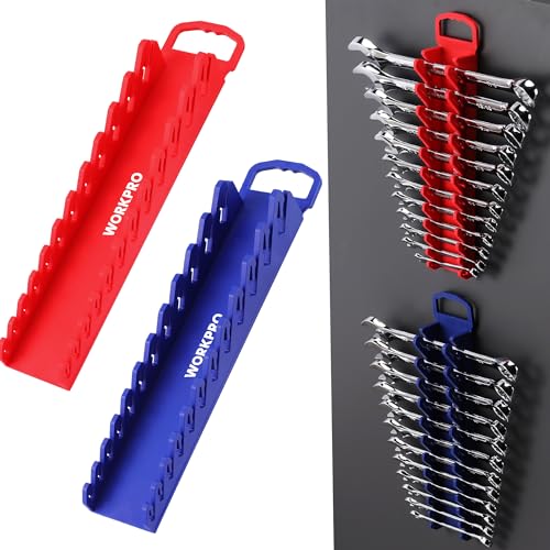 WORKPRO 2-Pack Magnetic Wrench Organizer, 12-Piece Gripper Wrench Holder - style: Stubby Wrench Organizer(2PC)