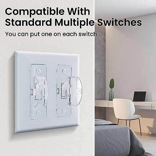 Roxiuc Switch Guard - Light Switch Cover Guard - Childproof - Clear (4pc) - Toggle Switch Compatible - Approximately 3.5"L x 1"W x 0.5"D - Electrical Safety Product - size: 4 Pack