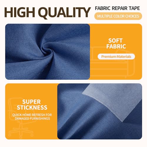 Fabric Repair Tape, 4" x 80" Self-Adhesive Linen Repair Tape Patch Kit Blue - color: Blue, size: 4" x 80"