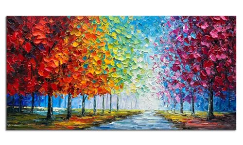 zoinart Colorful Oil Painting on Canvas, Abstract Landscape Wall Art | Texture Painting, Modern Wall Painting, Living Room Deco - color: YH-B203