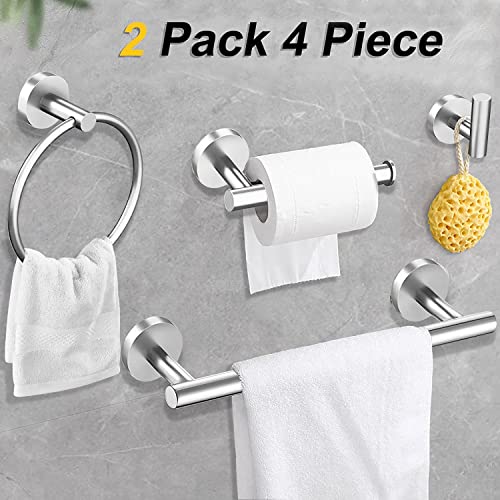 Cilee 8 Piece Brushed Nickel Bathroom Hardware Set, 24inch Towel Bar Set - color: Brushed Nickel
