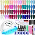 JODSONE Gel Nail Polish Kit with U V Light 32 Colors Gel Polish Set Soak Off Nail Kit Nail Art Salon or Home DIY Manicure Tools Gifts for Women - color: KIT-06