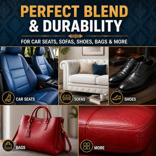Vigorder Leather Repair Kit for Furniture, Vinyl Repair Kit for Car Interior, Sofa, Purse and Jacket, Restore Any Material with Super Easy Instructions to Fix Scratches, Tears, Holes, Peeling