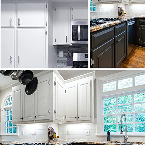 50 Pack (25 Pairs) 1/2'' Overlay Semi Concealed Hinges Brushed Satin Nickel - color: Satin Nickel, size: 50 Pack (25 Pairs)