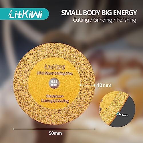 5PCS Mini Glasses Cutting Disc,1mm Ultra-Thin Diamond Cutting Blade Wheel - size: 5PCS Blades