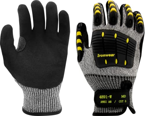 Ironwear 4891-W Cut Resistant Gloves with Extra Wide TPR and Reinforce Crotch | ANSI Level A6 - size: 4X-Large