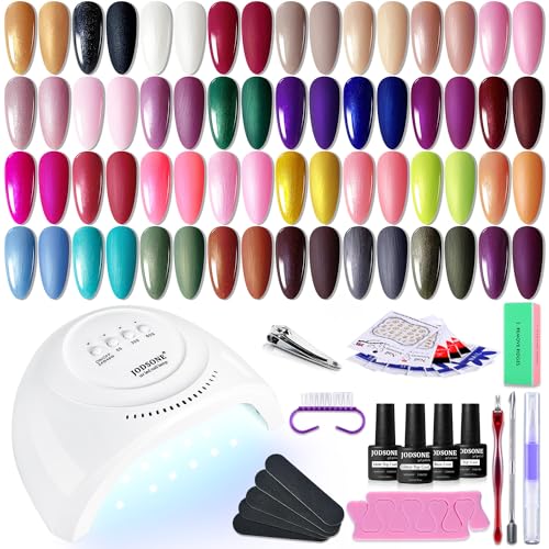 JODSONE Gel Nail Polish Starter Set Ribbon Glitter Summer Light Winter Dark Glossy 36-Piece Multi-color Gel Nail Polish Set - color: KIT-10