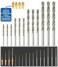 Sworker Diamond Drill Bits 1mm 1.5mm 2mm 2.5mm 3 Each 120-Grit 12Pcs with 4 Collets Compatible with Dremel Rotary Tool for Sea Glass Stone Shells Jewelry Making Porcelain Ceramic Gems - style: 12Bits+4Collets