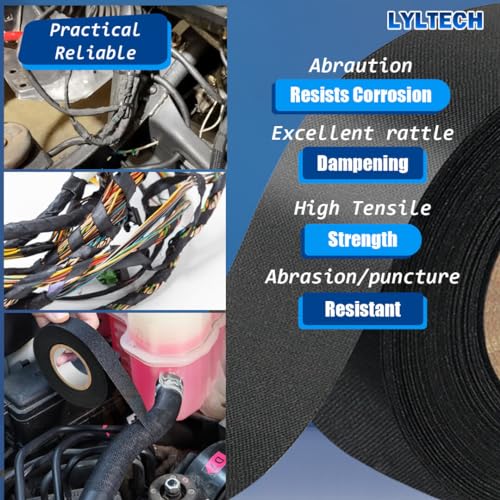 LYLTECH Polyester Cloth Tape for Automotive Wire Harness 7 Rolls
