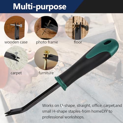 Heavy Duty Upholstery Staple Remover Puller Tool, Black Green - color: Black Green