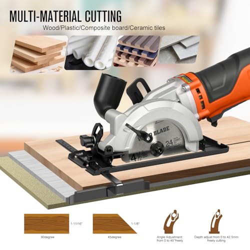 Yunirvana 710W Corded Mini Circular Saw,5200RPM Electric Circular Saw