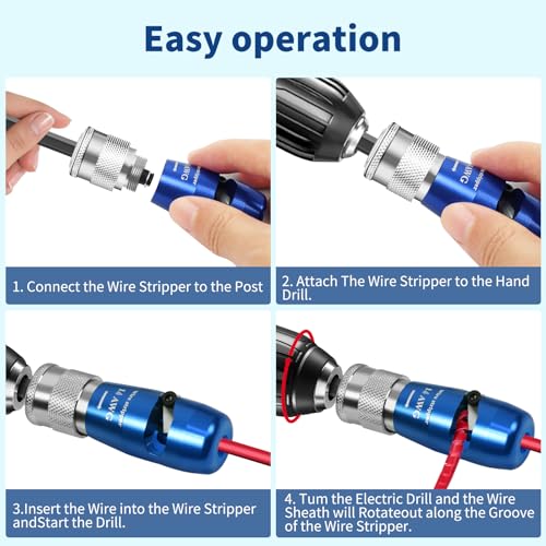 BURMONG Wire Twister & Stripper Tool for Drill – 8/10/12/14 AWG, 2026 Upgraded Electrician Wire Stripping and Twisting Tool, Improve Work Efficiency 30 Times